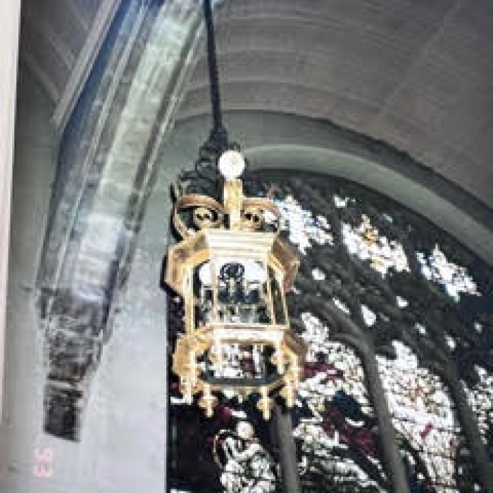 Hampton Court Palace - Working on the chandeliers after the fire