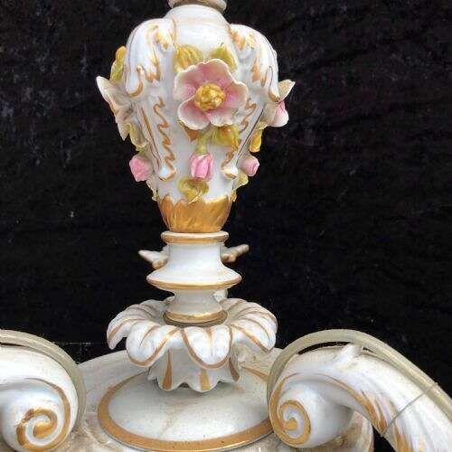 Three Light Capodimonte Antique Chandelier
