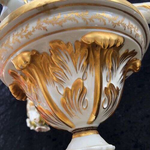 Three Light Capodimonte Antique Chandelier