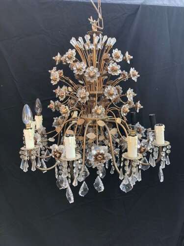 A Twelve Light Florentine Flower Antique Chandelier