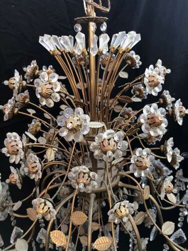A Twelve Light Florentine Flower Antique Chandelier