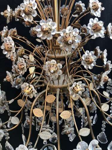 A Twelve Light Florentine Flower Antique Chandelier