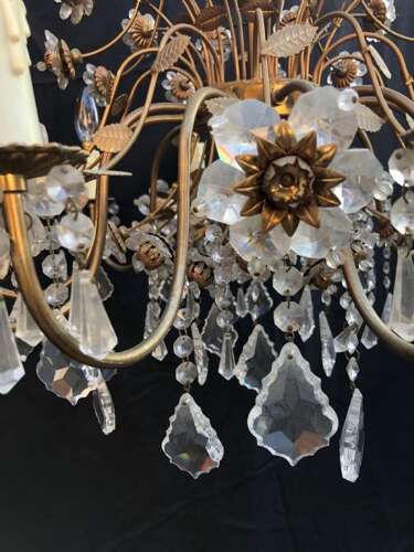 A Twelve Light Florentine Flower Antique Chandelier