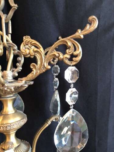 A Large Twelve Light Dark Framed Italian Two Tier Antique Chandelier