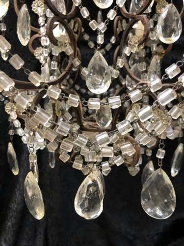 A Six Light Dark Framed Florentine Antique Chandelier