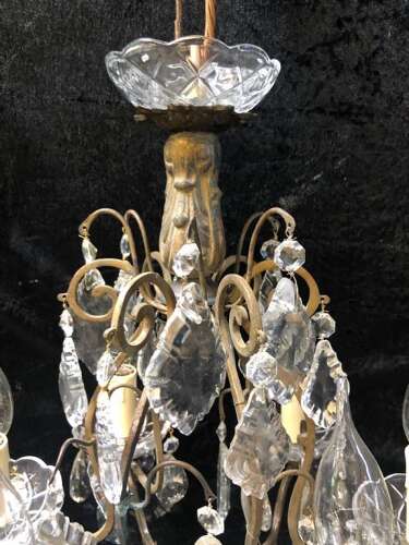 A Six Light French Cage Antique Chandelier