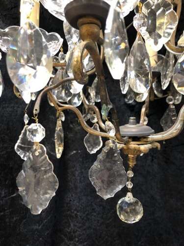 A Six Light French Cage Antique Chandelier