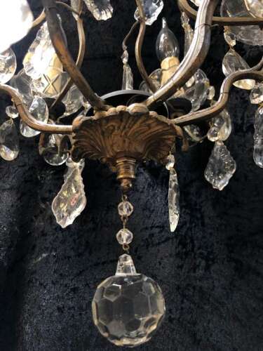 A Six Light French Cage Antique Chandelier