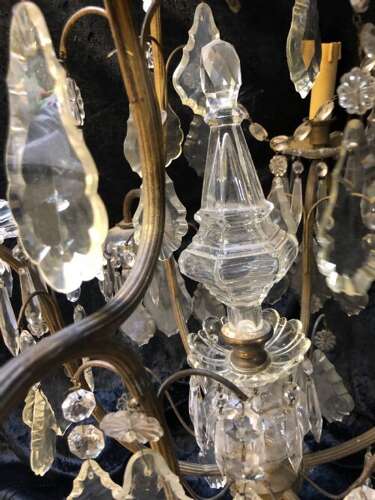 A Unique French Antique Chandelier with 9 Lights