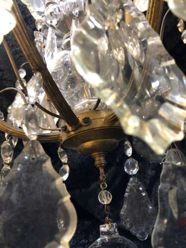 A Unique French Antique Chandelier with 9 Lights