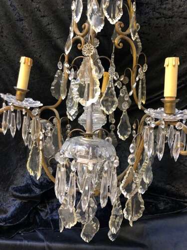 A Unique French Antique Chandelier with 9 Lights