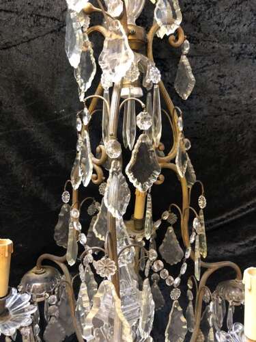 A Unique French Antique Chandelier with 9 Lights