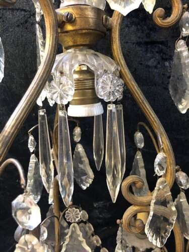 A Unique French Antique Chandelier with 9 Lights