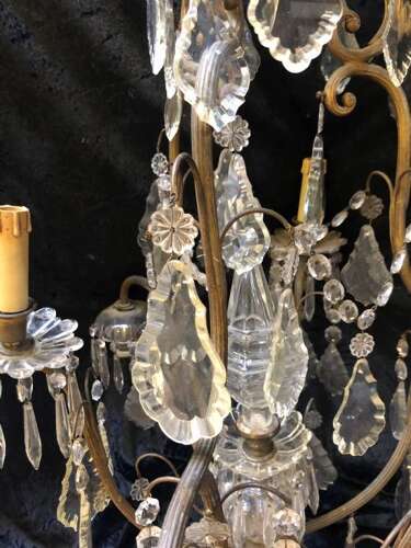 A Unique French Antique Chandelier with 9 Lights
