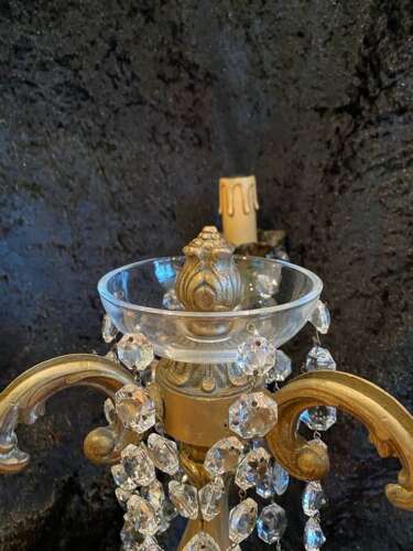 A Pair of Three Light Antique French Table Lamps