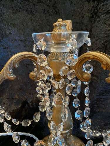 A Pair of Three Light Antique French Table Lamps