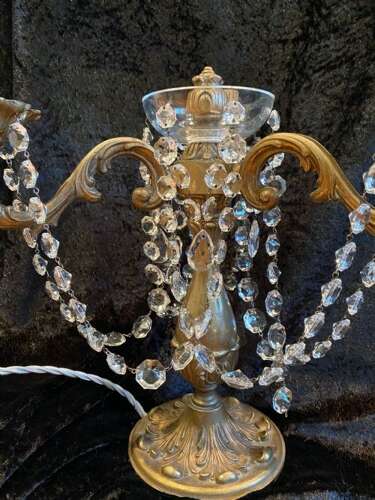 A Pair of Three Light Antique French Table Lamps
