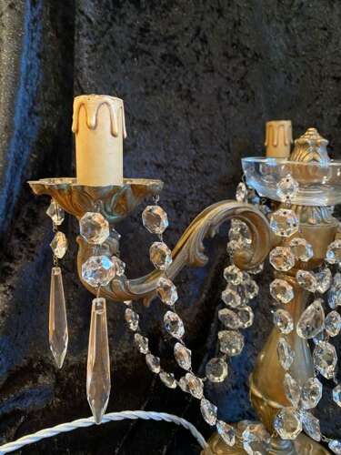 A Pair of Three Light Antique French Table Lamps