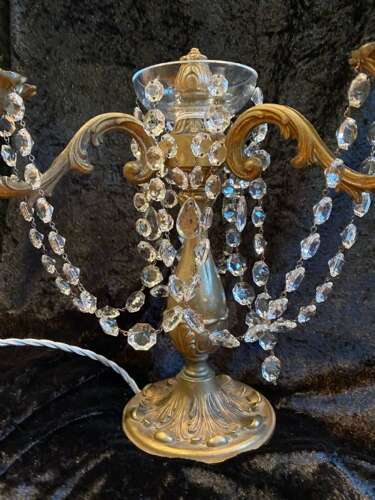 A Pair of Three Light Antique French Table Lamps