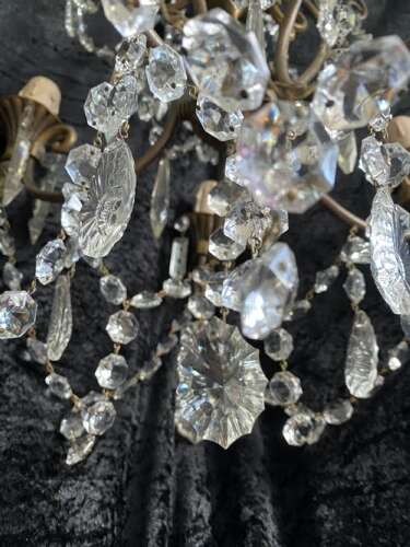 Five Light Dark Framed Pretty Italian Chandelier