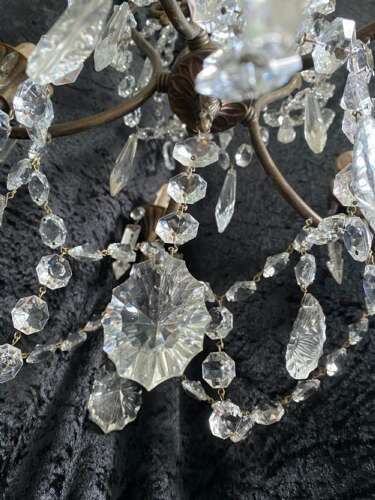Five Light Dark Framed Pretty Italian Chandelier