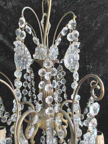 Five Light Dark Framed Pretty Italian Chandelier