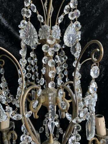 Five Light Dark Framed Pretty Italian Chandelier