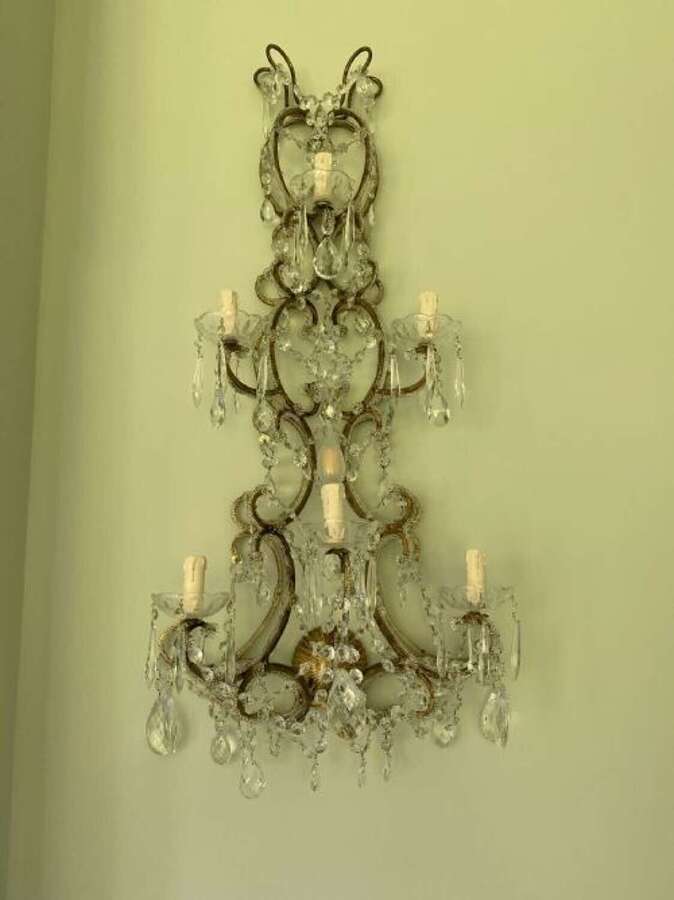 A Pair of Large Florentine Beaded Gilt Wall-lights