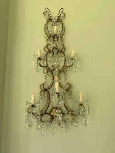 A Pair of Large Florentine Beaded Gilt Wall-lights