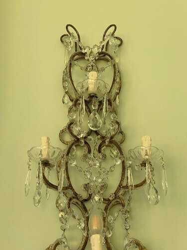 A Pair of Large Florentine Beaded Gilt Wall-lights