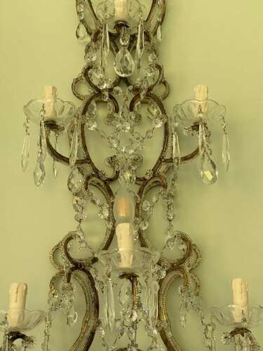 A Pair of Large Florentine Beaded Gilt Wall-lights