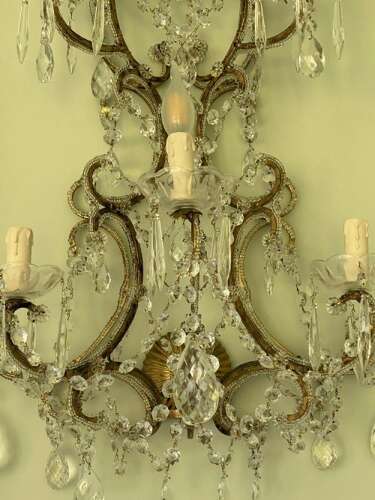 A Pair of Large Florentine Beaded Gilt Wall-lights