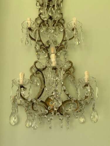 A Pair of Large Florentine Beaded Gilt Wall-lights