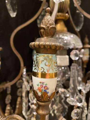 A One Light Antique Italian Cage Chandelier