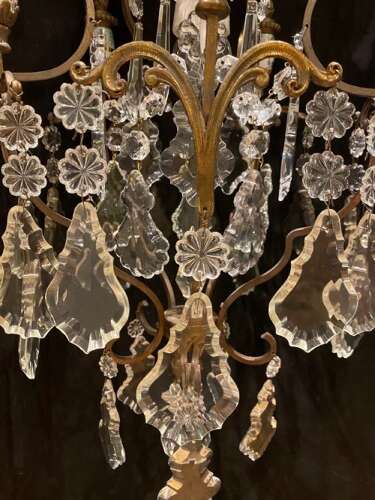 A One Light Antique Italian Cage Chandelier