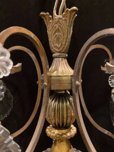 A One Light Antique Italian Cage Chandelier
