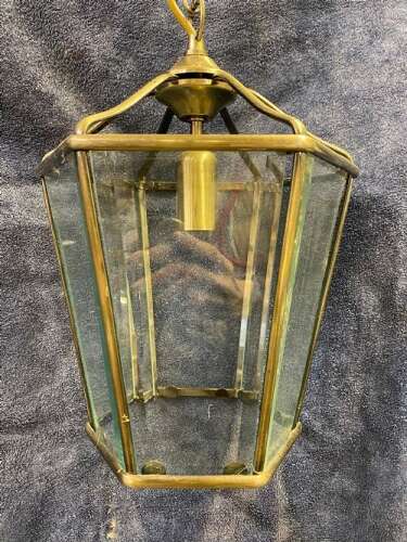 A Simple French Brass Hexagonal Antique Lantern
