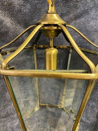 A Simple French Brass Hexagonal Antique Lantern