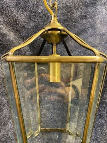 A Simple French Brass Hexagonal Antique Lantern