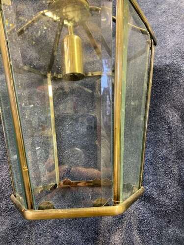 A Simple French Brass Hexagonal Antique Lantern