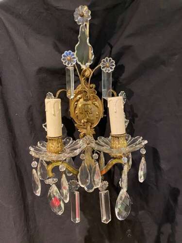 A Pair of Good Quality French Two Light Antique Wall-lights