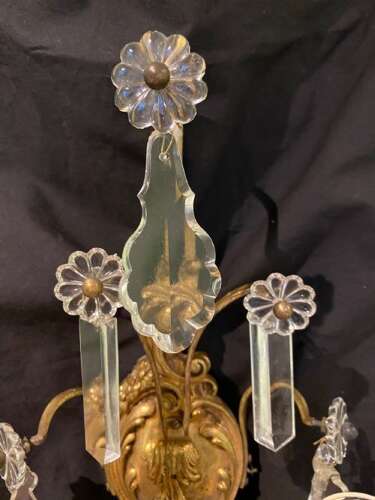 A Pair of Good Quality French Two Light Antique Wall-lights