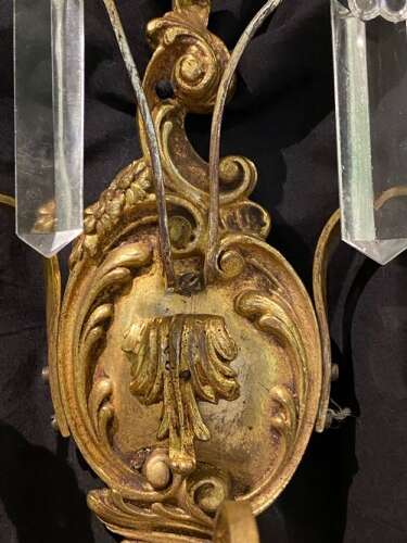 A Pair of Good Quality French Two Light Antique Wall-lights