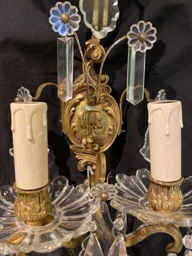 A Pair of Good Quality French Two Light Antique Wall-lights