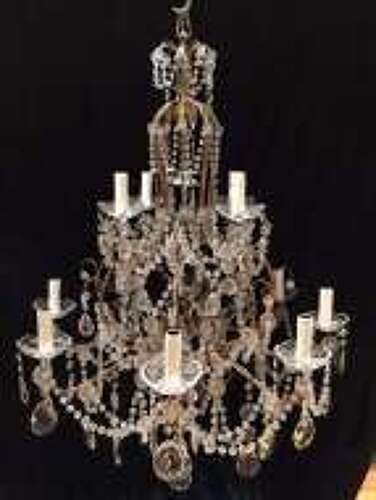 TWELVE LIGHT FLORENTINE GILT ANTIQUE CHANDELIER