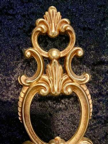 A PAIR OF TWO ARM FRENCH BRASS WALL-LIGHTS WITH OPEN FRAME