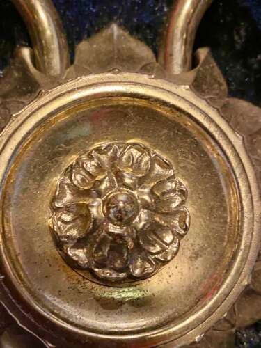 A PAIR OF TWO LIGHT FRENCH BRASS WALL-LIGHTS