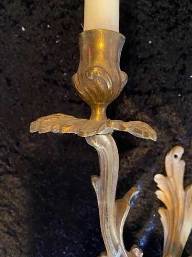 A Single Twin Arm Brass Rococo French Wall-light