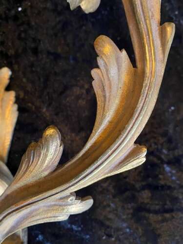 A Single Twin Arm Brass Rococo French Wall-light