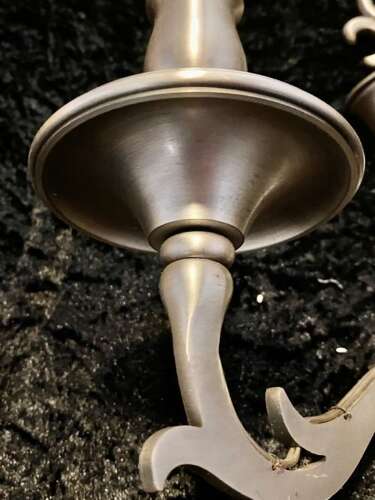 A Pair of Dutch Twin arm Wall-lights pewter colour